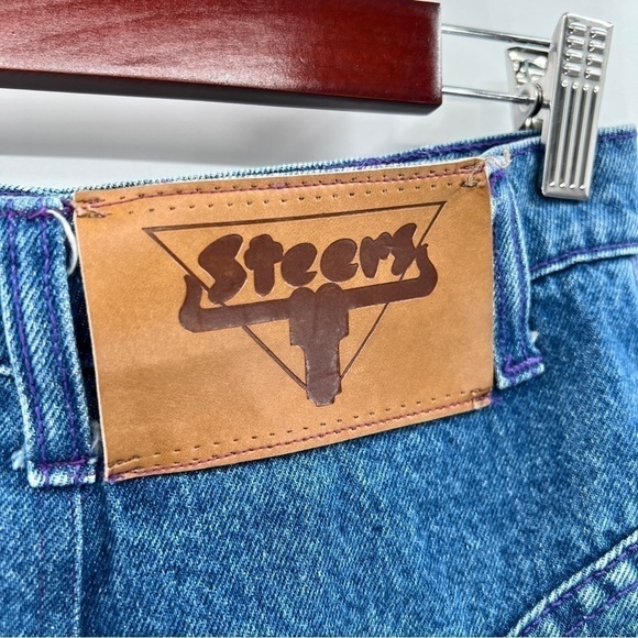 STEERS CARTER HARRIS Woman's Blue Purple Retro 90s Midi Length Denim Skirt - Picture 8 of 11